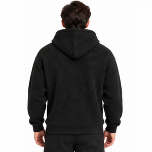 Sudadera con Capucha de Punto Waffle para Hombre, Manga Larga, Térmica, Informal, Deportiva, de Invierno, Personalizada, al por Mayor, Estilo Urbano - Product Image 4