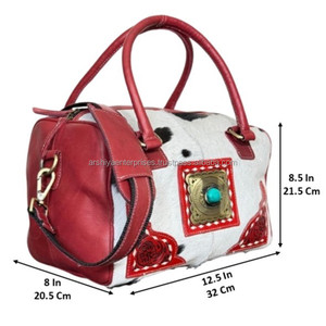 Bolso de Lujo de Piel de Vacuno con Pelo, Estilo Western, Mediano, Diseño Exclusivo, Hecho a Mano, para Mujer, Elegante Bolso de Hombro/Duffel - Product Image 2