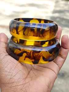 Brazalete de Resina Ámbar Marmoleado, Joyería de Mano de Acrílico Sintético Grueso para Mujer, Decoración para Fiestas y Bodas, Adornos Modernos - Product Image 6