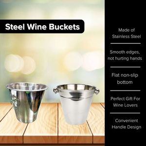 Cubetas de Acero Inoxidable para Enfriar Vino y Cerveza, Diseño Clásico, Portátiles, para Bar, en Oferta - Product Image 2