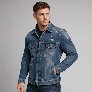 Classic <b>Men</b> <b>Denim</b> <b>Jacket</b> Casual Trucker <b>Jacket</b> with Washed <b>Denim</b> Finish Button Closure and Functional Front Pocket Design - Product Image 1