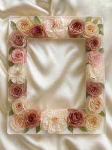 Cadre photo en résine transparente de luxe avec fleurs pressées, design personnalisé écologique pour un style élégant de la maison - Product Image 5
