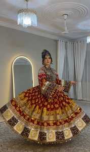 New Afghan Kuchi <b>Dress</b> Women Heavy Embroidery High Neck Full Sleeve Ball Gown Floor-Length Formal Wedding Party Casual <b>Dress</b> - Product Image 3