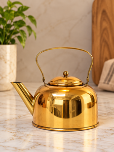 Vintage Brass <b>Kettle</b> Small Decorative Teapot Antique Style Metal Tea Pot Classic Kitchen Tabletop Home Decor - Product Image 1