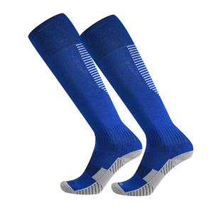 Calcetines de Fútbol Azules hasta la Rodilla con Diseño a Rayas, Transpirables, de Spandex y Poliéster para Adultos, Ropa Deportiva de Verano, Estilo Tejido - Product Image 1