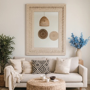 Modern Vintage <b>Wall</b> Mirror for Entryway Elegant Handcrafted Border Design with Premium Decorative Charm - Product Image 4