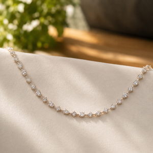 Mixed Diamond Choker <b>Necklace</b> for Women 10K Rose Gold Plated Wedding Jewelry Elegant Moissanite Anniversary Gift - Product Image 2