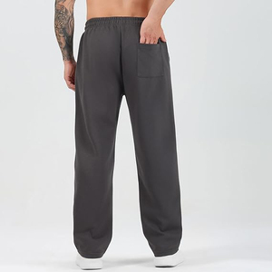 Pantalon de jogging décontracté pour homme en coton gris, taille élastique, avec cordon de serrage, léger, respirant, coupe-vent, poches latérales, automne - Product Image 4