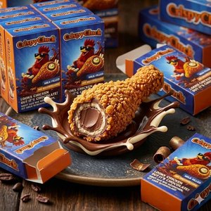 Chocolat au lait en forme de poulet frit croustillant 2026, prix direct usine, bonbons fantaisie, collation, cadeau pour enfants, vente en gros, fourniture OEM ODM - Product Image 1