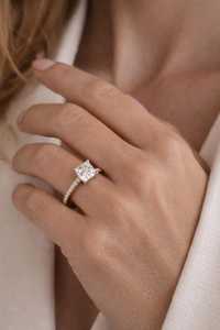 Princess Cut Diamond Solitaire Half Eternity Ring 1.00Ct Lab Grown 10k Yellow Gold Classic Style Promise Gift For Anniversary - Product Image 6
