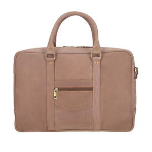 Premium Vintage Soft Pink Genuine Leather Office Laptop <b>Bag</b> Executive Briefcase with Multi Compartments & Adjustable Shoulder - Product Image 1