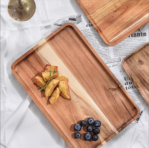 Plateau de service en bois d'acacia pour le thé, le café et les aliments - Product Image 1