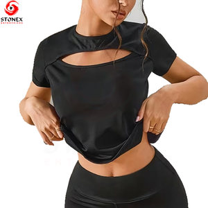 Camiseta Corta Informal de Otoño para Mujer, Ajuste Holgado, Transpirable, de Secado Rápido, Ecológica, Color y Diseño Personalizables - Product Image 1