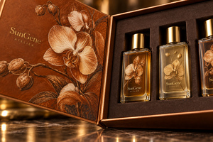 Boîte de découverte de parfum personnalisée Amber Orchid, style livre à charnières - Product Image 4