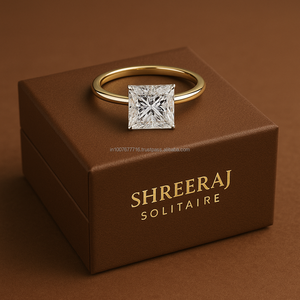 Original 14K oro princesa corte Moissanite solitario anillo de compromiso clásico nupcial aniversario de boda anillo fino - Product Image 6