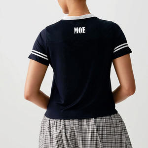 Jersey Corto de Fútbol Americano para Mujer, Cuello en V, Poliéster, Impresión Personalizada, Top Deportivo para Entrenamiento, Fabricación al por Mayor OEM - Product Image 3