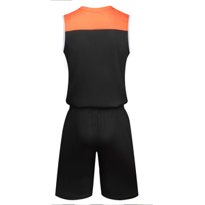 Unisex Basketball Uniform Set Black Orange <b>V</b>-<b>Neck</b> Sleeveless Moisture Wicking Athletic Fit All Seasons - Product Image 4
