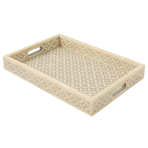 High Quality Design Bone Inlay Tray colourful Bone Inlay Serving Tray With Handle Decorative Trays At very <b>low</b> wholesale Price - Product Image 5