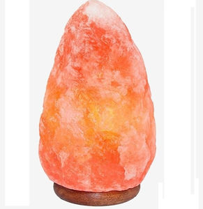 Lampe de sel de l'Himalaya sculptée, en cristal naturel pur, matériau de décoration durable, avec base en bois, très vendue - Product Image 6