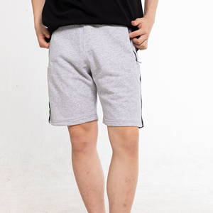 Shorts Bermuda en coton pour homme, couleur unie, taille à cordon de serrage, bande latérale, vêtements de sport décontractés - Product Image 6