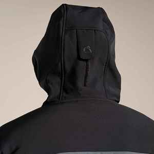Men's Black Gray Hooded Snow <b>Overalls</b> Waterproof Zipper Closure <b>Winter</b> Sporty Fit Polyester Shell Regular Length OEM Outerwear - Product Image 3