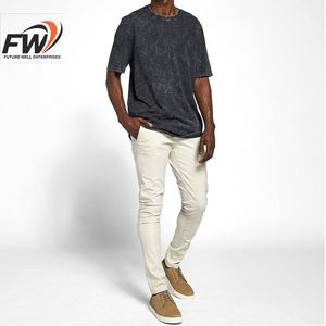 Camisetas de la Mejor Calidad con Lavado Ácido para Hombre, de Algodón y Poliéster, Diseño Ajustado y Ligero, Venta al Por Mayor - Product Image 2