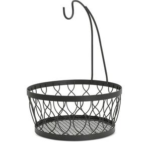 Corbeille à fruits en fil de fer tendance, couleur noire, décoration de table pour hôtels et restaurants, best-seller, taille personnalisable - Product Image 1