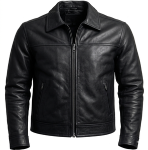 เสื้อแจ็คเก็ตหนังแท้ PU 100% แขนยาว สไตล์ลำลอง สีพื้น ย้อมสีแบบเป็นมิตรต่อสิ่งแวดล้อม ขายดีสำหรับผู้ชาย ระบายอากาศได้ดี บริการ OEM - Product Image 4