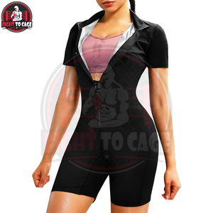 2026 Wholesale Rate Custom Made Women Sleeveless Mock Neck Gym Yoga <b>Workout</b> Bodysuit Front Zipper In Black Color <b>Jumpsuits</b> - Product Image 3