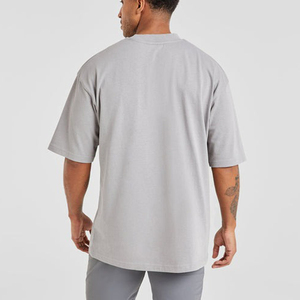 T-shirt Oversize Léger Tendance Personnalisé Vintage Classique Col Rond Streetwear Haute Qualité Épaules Tombantes Vente en Gros - Product Image 3