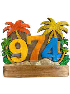 Plaques murales en bois peintes durables du Vietnam, style tropical, avec intarsia, pour porte, motif Hawaï, SAFIMEX - Product Image 5