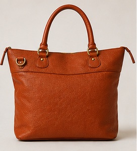 Sac fourre-tout tendance en cuir véritable pour femme, grande capacité, sac à bandoulière, sac à main à poignée supérieure, texture grainée, fermeture éclair, pour la plage et les voyages - Product Image 1