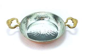 Latest Customization Copper Fry <b>Pan</b> with Lid Eco-Friendly Metal Hammered Design Farai for Cooking Food High Quality - Product Image 4