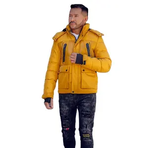 Regular fit masculino acolchoado jaqueta camelo moda com capuz exterior caminhadas jaqueta impermeável quebra-vento Outerwear dos homens