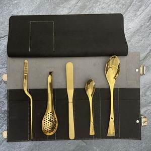 Kit de présentation culinaire 5 pièces en acier inoxydable finition miroir, outils de cuisine antidérapants, compatibles lave-vaisselle - Product Image 1
