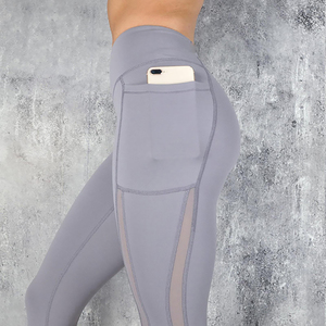 Leggings noirs taille haute avec poches, longueur intégrale, sans coutures, sportifs, extensibles, respirants, séchage rapide, leggings de sport pour femmes - Product Image 3