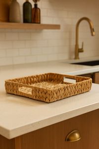 Bandeja de Servir de Ratán Premium Hecha a Mano con Asa de Madera Sólida, Mimbre Natural Ecológico para el Hogar, Comedor, Té, Café y Espresso - Product Image 2