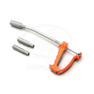 Pistola aplicadora de calcio para cabras y ovejas con 2 cabezales adicionales, tamaños 12x30mm, 16x32mm, 26x60mm, longitud 11.5 pulgadas, cuerpo metálico, mango de aluminio - Product Image 1
