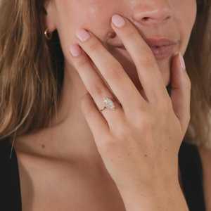 Anillos de compromiso con diamantes talla marquesa IGI, oro macizo de 10K, 14K, 18K, estilo moderno vintage, con halo, anillos de boda modernos de fábrica - Product Image 5