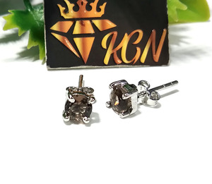 KGN SILVER JEWELLERY HOUSE ต่างหูแบบติดหูทรงโบฮีเมียนประดับพลอยโกเมนธรรมชาติ เงินแท้ 925 พลอยสีแดง เครื่องประดับมินิมอลสำหรับวันเกิด - Product Image 5