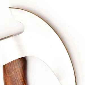 Cuchillo para Pizza de Acero Inoxidable Hecho a Mano, Cuchillo Ulu con Mango de Madera Premium y Funda de Cuero Genuino - Product Image 4