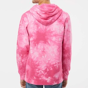 <b>Men's</b> <b>Tie</b>-Dye Hooded Sweatshirt Regular Fit Casual <b>Pink</b> Knitted Long Sleeve Pocket Front Streetwear Private Label Wholesale - Product Image 2