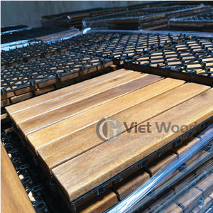 Baldosas de Madera Duraderas para Terraza, Piso de Patio Encastrable de Madera de Acacia - Product Image 1