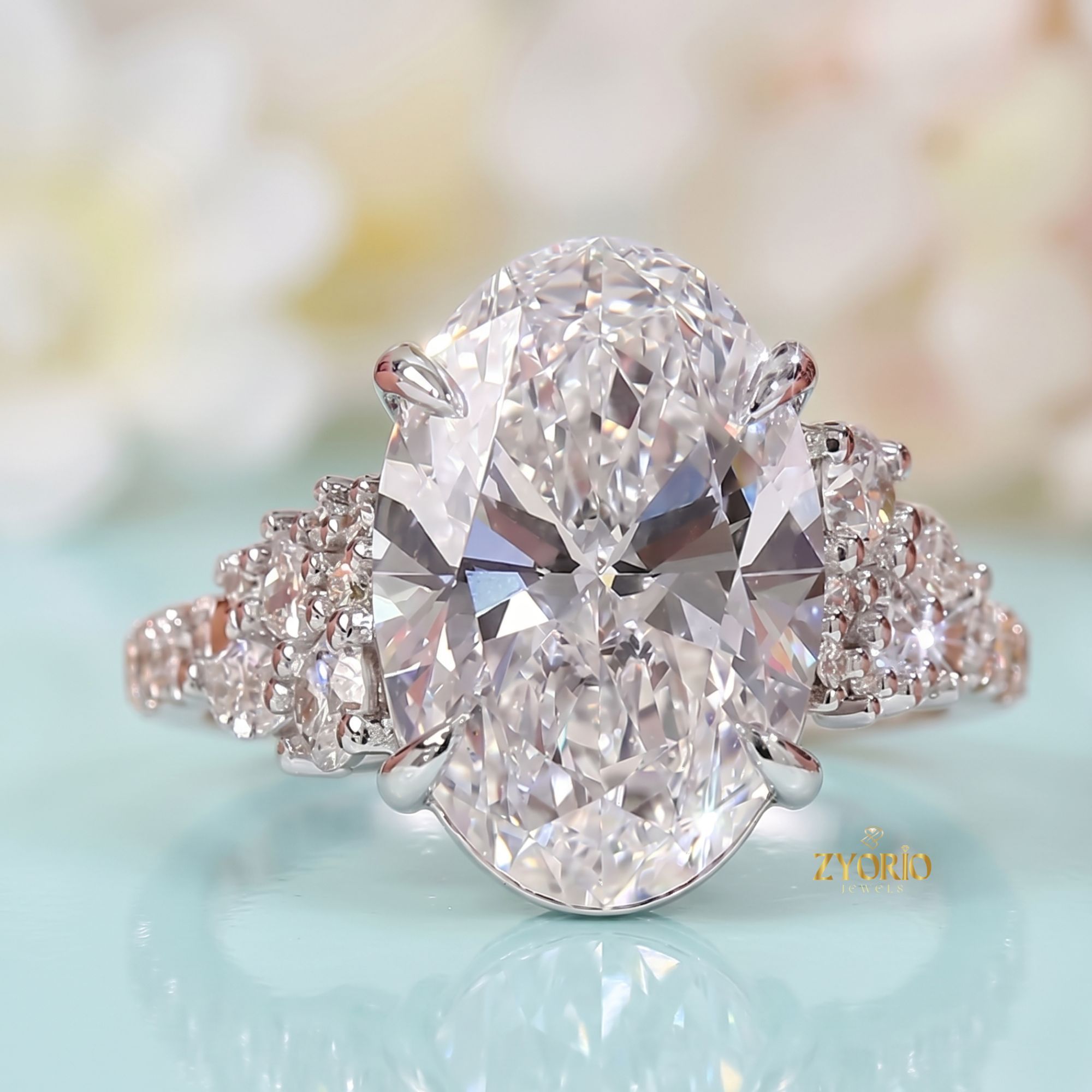 Bague en or massif 14 carats avec diamant de laboratoire