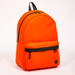 Orange matte leather eco-friendly <b>backpack</b> <b>simple</b> casual bag - Product Image 2