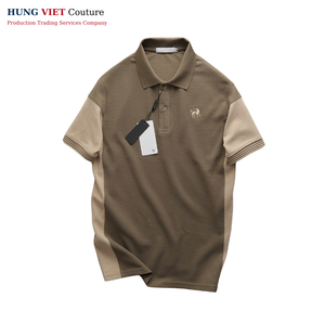 Slim Fit Casual pour Polo Tee avec motif solide en mélange de polyester Spandex respirant et logo personnalisable - Product Image 2