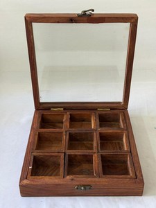 Wooden Spice Rack | Indian Spice <b>Box</b> | Spice Rack| Vintage Spice Jars | Dry Fruit <b>Box</b> | Spice <b>Storage</b> | Spice Jar Set | kitchen - Product Image 4
