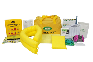 Kit de respuesta a derrames químicos de 30L - Bolsa de transporte resistente, bolsa amarilla para derrames de químicos peligrosos, kit para derrames en laboratorios y fábricas - Product Image 3