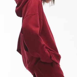 Sudadera con Capucha para Mujer 2026, Unisex, Oversize, de Color Liso, Forro Polar de Algodón, con Logo Estampado Frontal, Estilo Urbano de Otoño, Ajuste Regular - Product Image 3