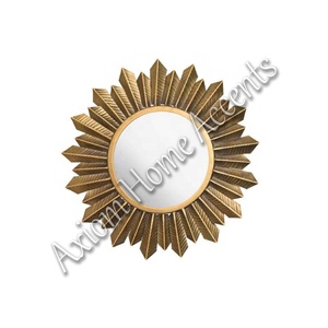 Espejo de pared de metal hecho a mano con acabado desgastado, perfecto para entrada de granja o sala de estar de Axiom Home Accents - Product Image 2